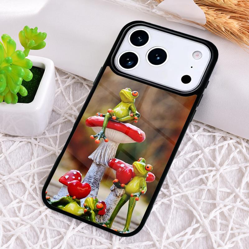 Mushroom Frog Shockproof Phone Case for iPhone 17 Air 16e 15 11 12 14 13 Pro Max Cover Coque
