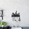 Bohemian Style Metal Key Hook 9.84 Inch Music Theme Wall Organizer for Clothing Hat Office Kitchen Bathroom Decor