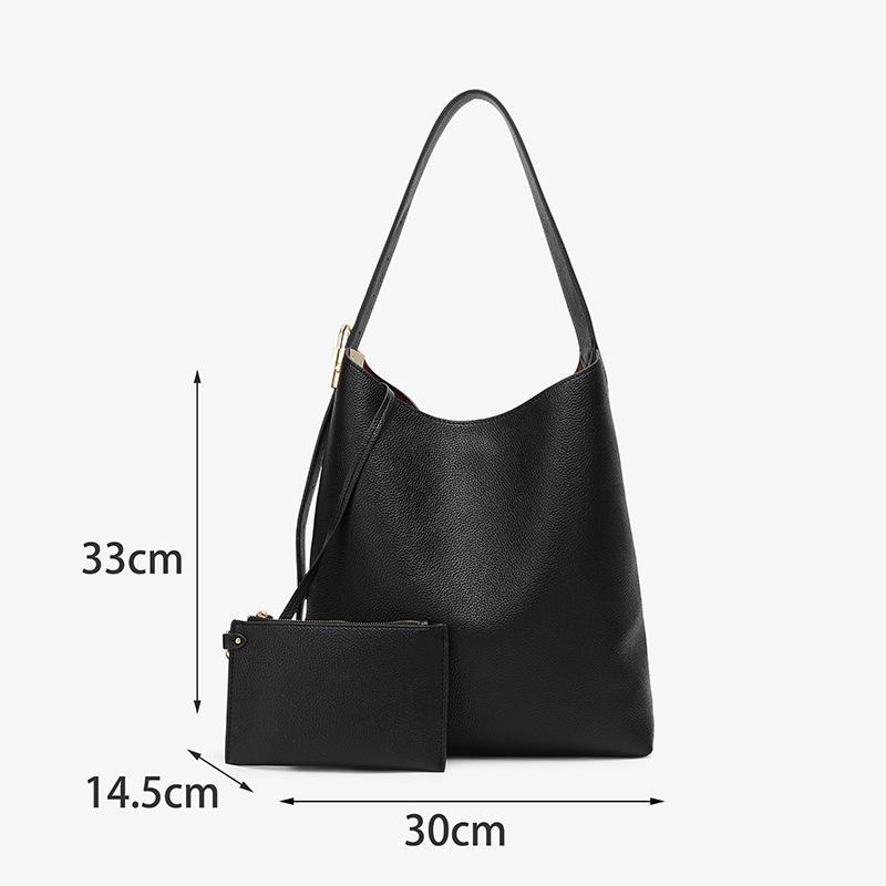 Large Capacity Lychee Grain Crossbody Tote Bag