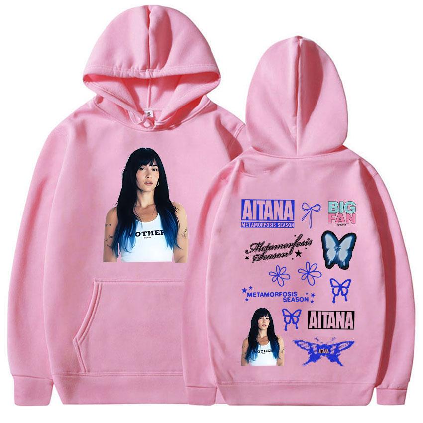 Aitana Metamorfosis Temporada Tour Ropa Merchandising Sudadera con Capucha Unisex Alta Calidad Sudadera Oversize Moda Vintage Sudadera con Capucha de Forro Polar