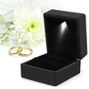 Fashionable LED Lighted Ring Storage Box Jewelry Display Case Gift Black
