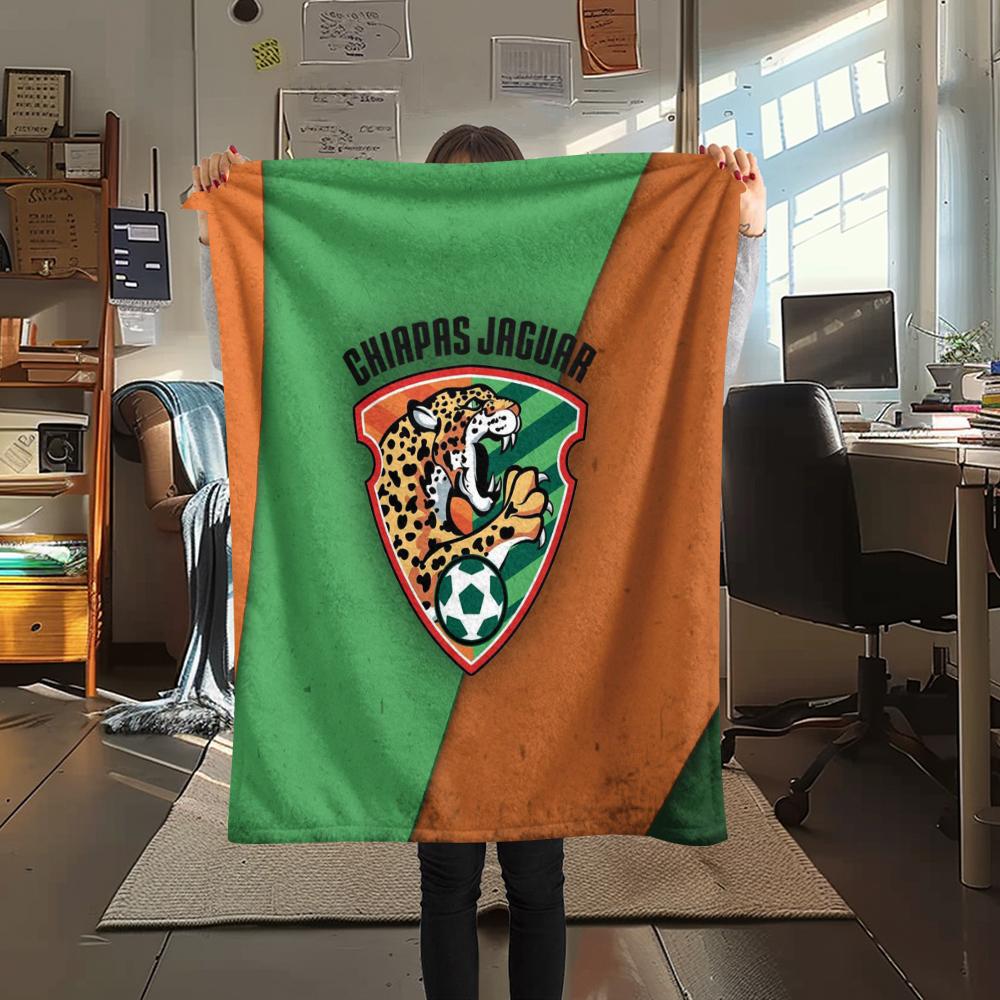 Chiapas FC pattern Flannel Blanket, High quality Comfortable for All Seasons, Home Decor, Warmth and Comfort, Perfect for Gifts.