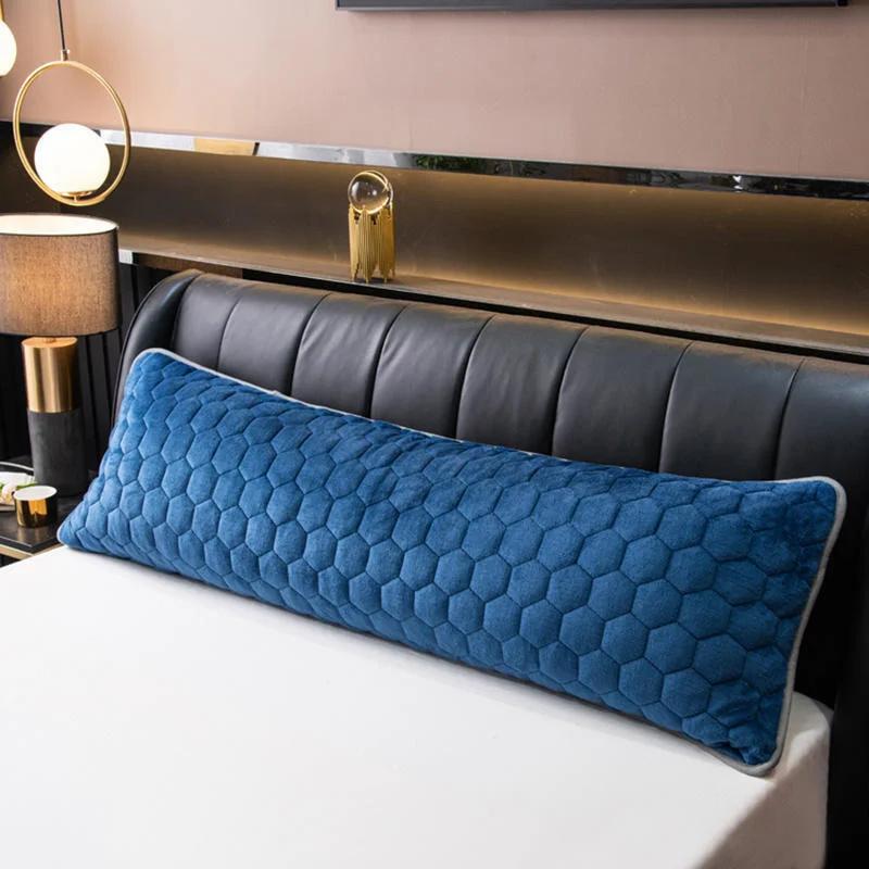 Winter Double Pillowcase Super Soft Plush Big Long Sleeping Pillow Cover Single Side Cartoon Printed Flannel Couple Pillow Case