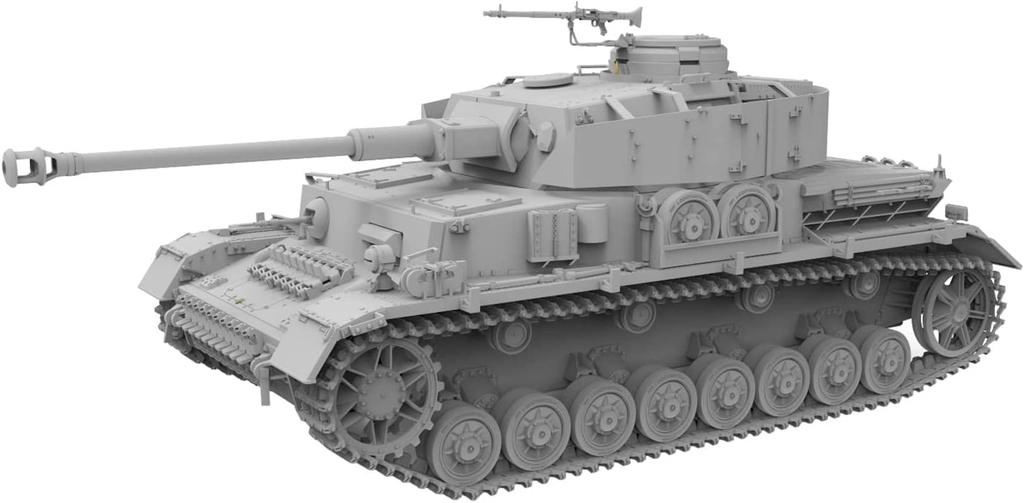 Border Model 1/35 Scale German Army Panzer IV Ausf. J Early/Mid-Type & Flatbed Wagon (2-in-1 Kit) with Railroad Track Plastic Model BT025