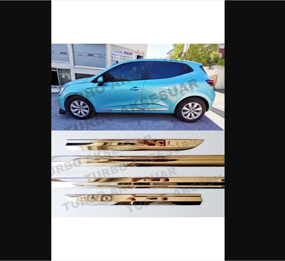 

For Renault Clio 5 2019 To 2025 V Door Trim Chrome Lines 4 Pieces Premium срібний