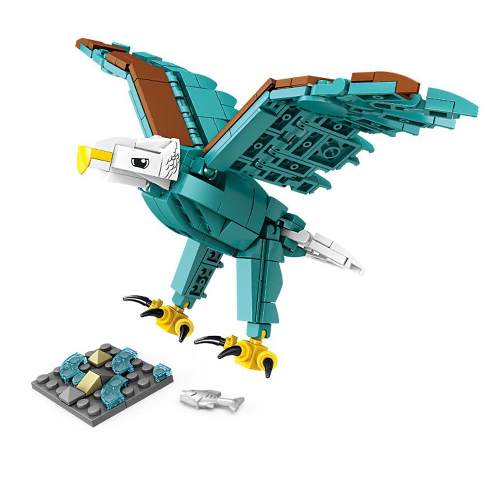 Cartoon Animal Building Block Set Peacock Crane Crow Seagull Oriole Assembly Learning Educational Puzzle Parent-Child Interactive Toy