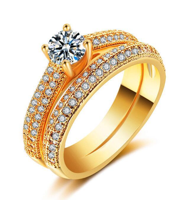 Micro Set Ring Simulation Zircon Proposal Ring Fashion Engagement Banquet Ring No. 5