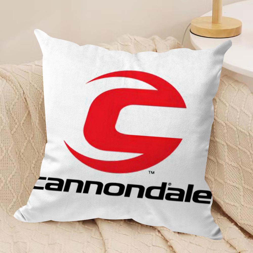 Fashion C-Cannondale Cushion Cover Silky Short Plush Sofa Pillow Cover Hidden Zipper Soft Dustproof Case for Home Decor