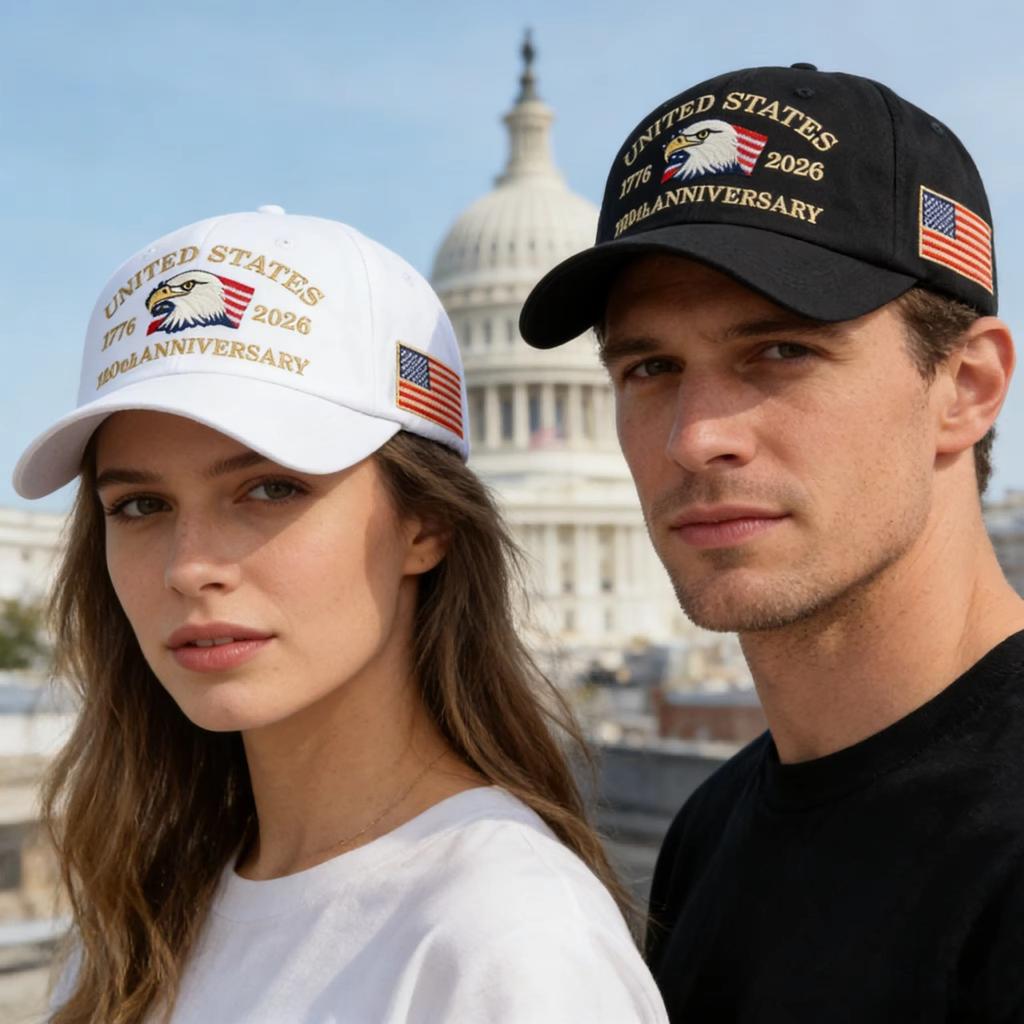1pc Unisex Embroidered Baseball Cap for American 250th Anniversary 1776-2026 Baseball Caps Eagle Pattern Outdoor Casual Dad Hats