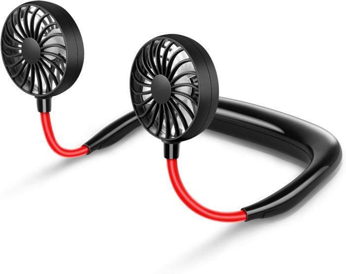 

Ventilateur de cou - Portable - USB - 1200 mAh - 3 vitesses - Noir