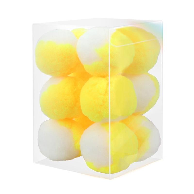 

12-Pack Soft Balls for Cats Interactive Plush Toy for Kitten Training 1.8in жёлтый