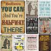 Metal Tin Signs Believe You Can You Are Halfway There Vintage Rustic Decor Metal Posters Home Kitchen Bar Cafe Club Wall Decor