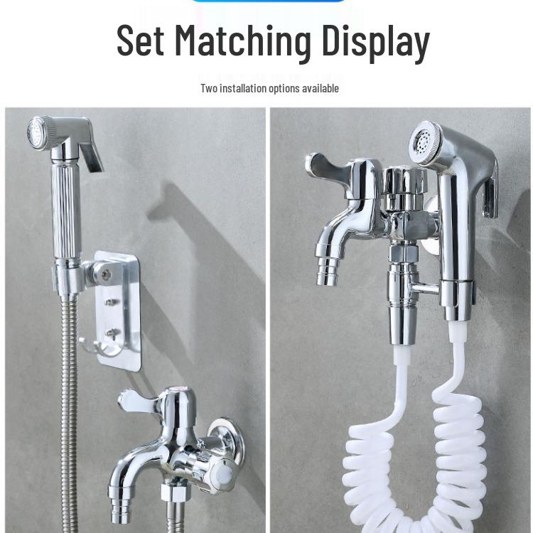 Dual-Outlet 4-Point Washing Machine Faucet with Household Switch