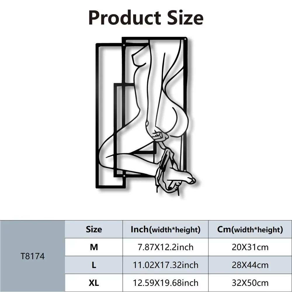 Sexy Beauty Metal Wall Art Sign Farmhouse Hanging Decor Black Cutout Plaque Home Office Living Room Bedroom Decoration