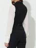 Allegra K Women's Elegant Double-Breasted Sleeveless Suit Vest, Black, Size XL
