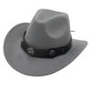 Western Cowboy Top Hat British Retro Jazz Hat Pentagram Badge Felt Hat Trend