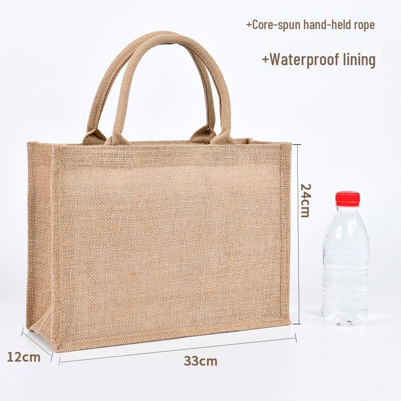 Custom DIY Hand-Painted Jute Burlap Tote Bag by MUJI