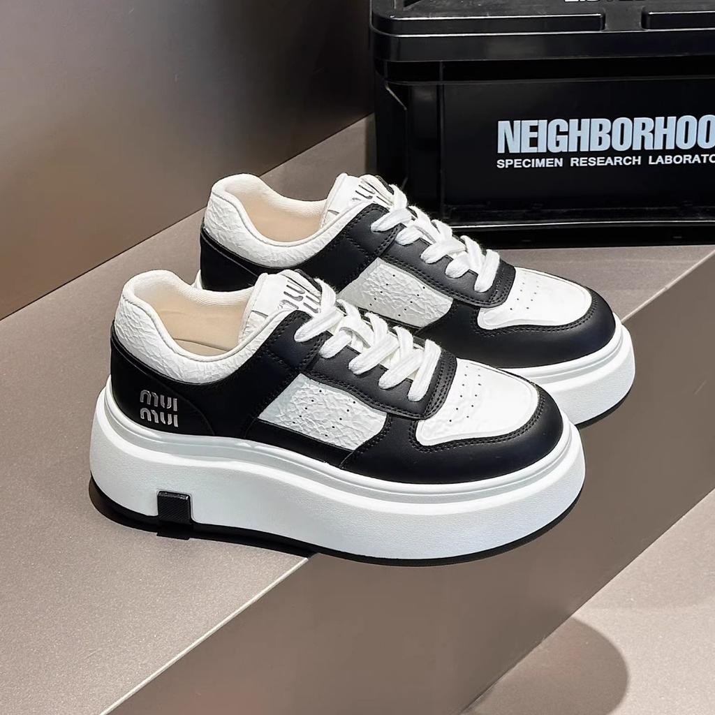 Little White Shoes Women's 2025 Autumn New Thick-soled Heightening Board Shoes Women's Versatile Flat-bottomed Breathable Casual Shoes