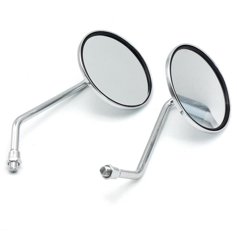 2pcs Motorcycle Mirrors Round Mirror Motorcycle Long Stem for Kawasaki Yamaha Suzuki Ducati Motorcycle Rear View