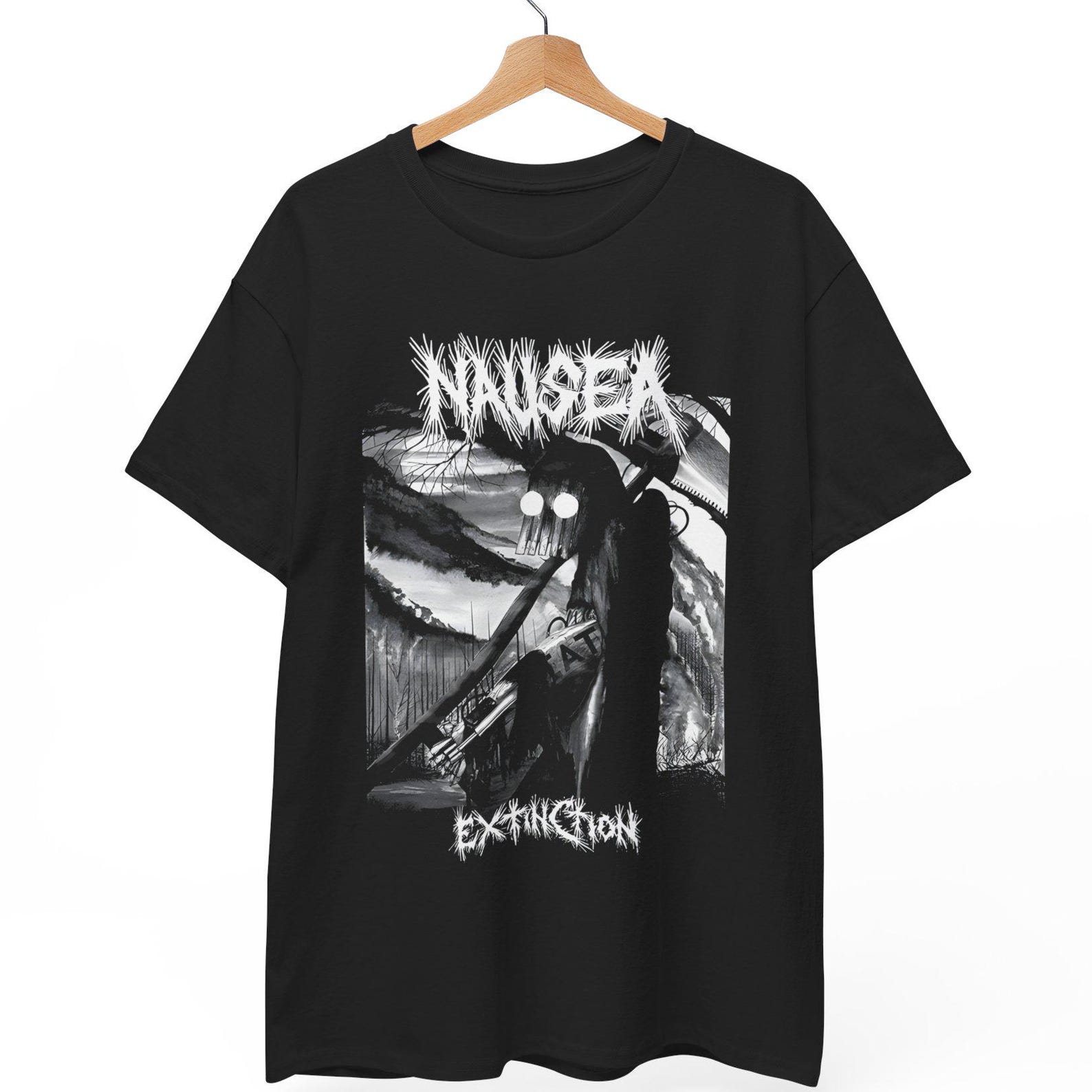 Nausea Extinction T-Shirt: Vintage Anarcho-Crust Punk Band Tee L