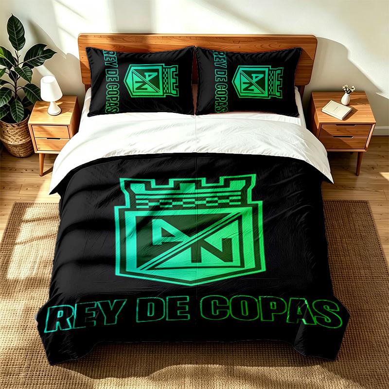 Atletico Nacional (5) 3pc set suitable for master bedrooms soft and comfortable an ideal gift for family and friends Includes one duvet cover and two