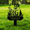 Individueller St. Bernhard Hund Gedenk-Gartenspieß, Personalisierter Metall-Grabstein, Haustierverlust-Geschenk für den Garten