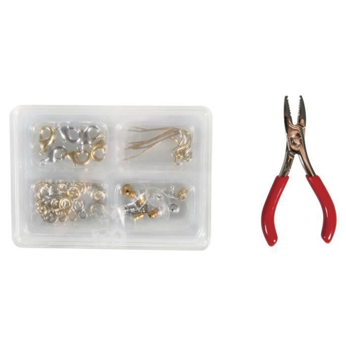 Mini-kit bijoux - RAYHER - Pince + accessoires - Multicolore - Or et Argent - Mixte