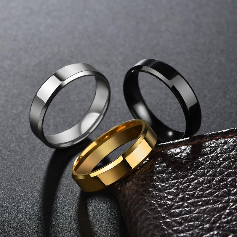 Engrave Name Letters Stainless Steel Rings For Men Women Custom Love Heart Couple Birthday Date 6Mm Ring Jewelry