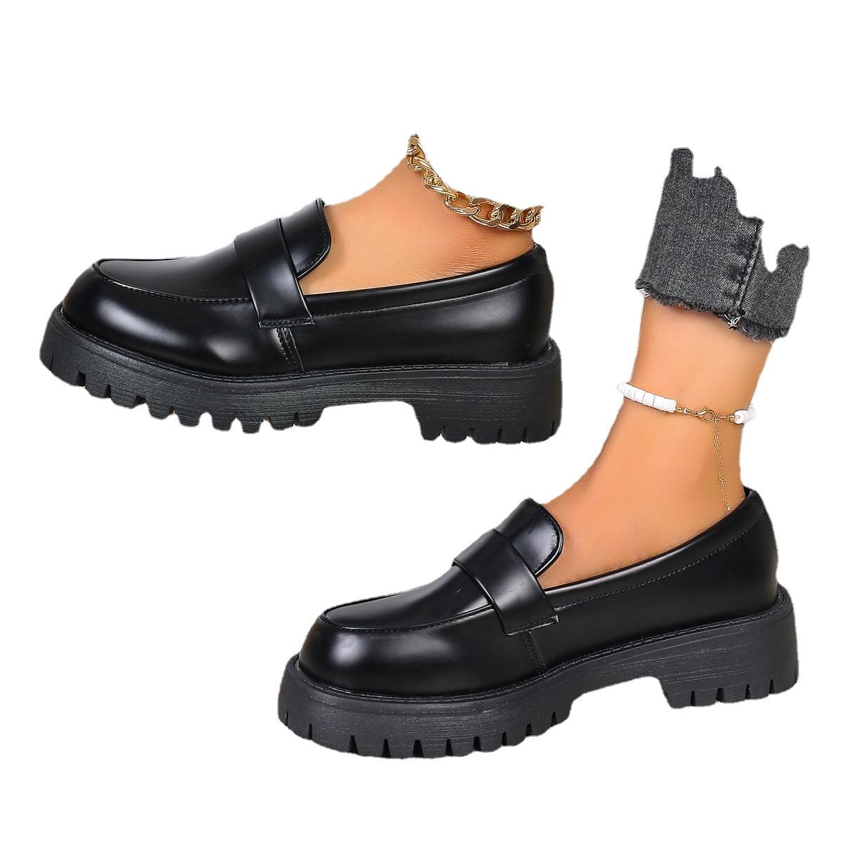 

Весенний и осенний стиль. Толстая подошва. Британский стиль. Туфли для женщин. Интернет-знаменитости. Мода. Повседневная женская обувь больших размеров. 43