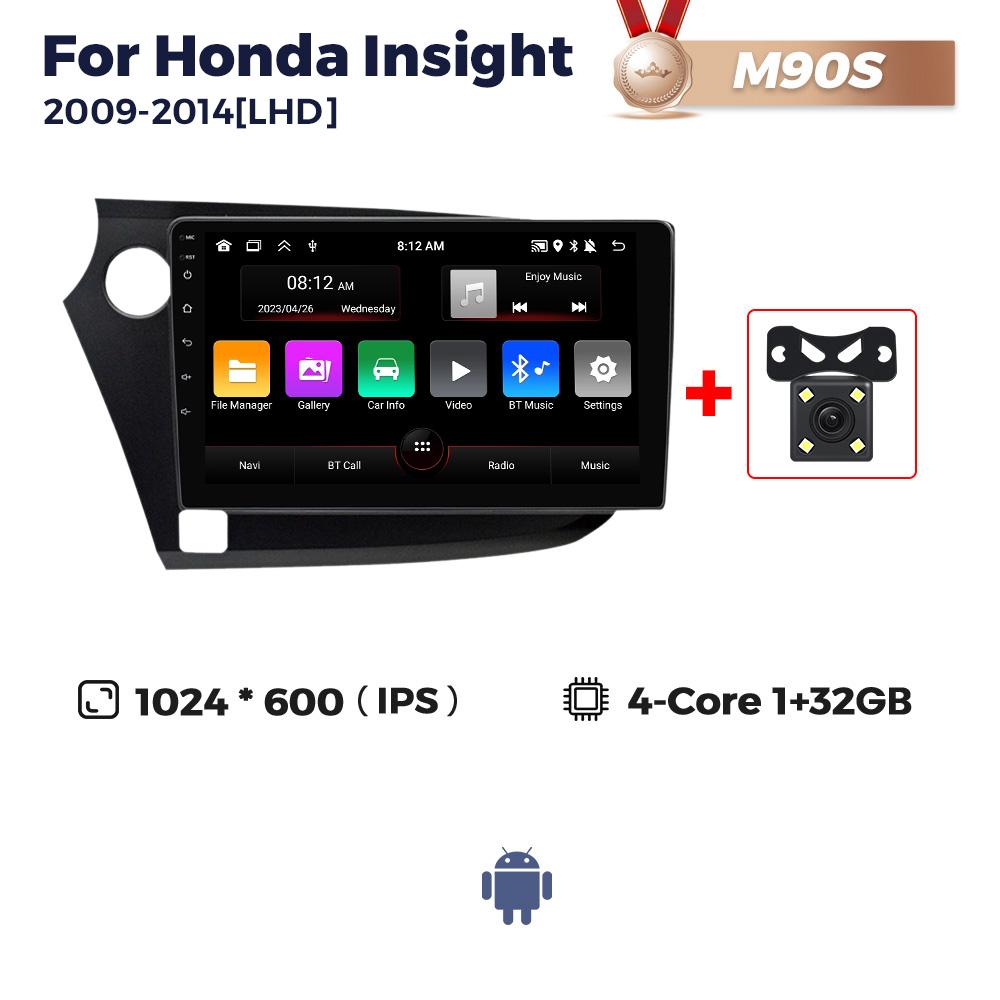 Radio auto Android 9 inch pentru Honda Insight 2009-2014, player video multimedia, Carplay, navigație GPS, suport 4G LTE + WIFI DSP + RDS