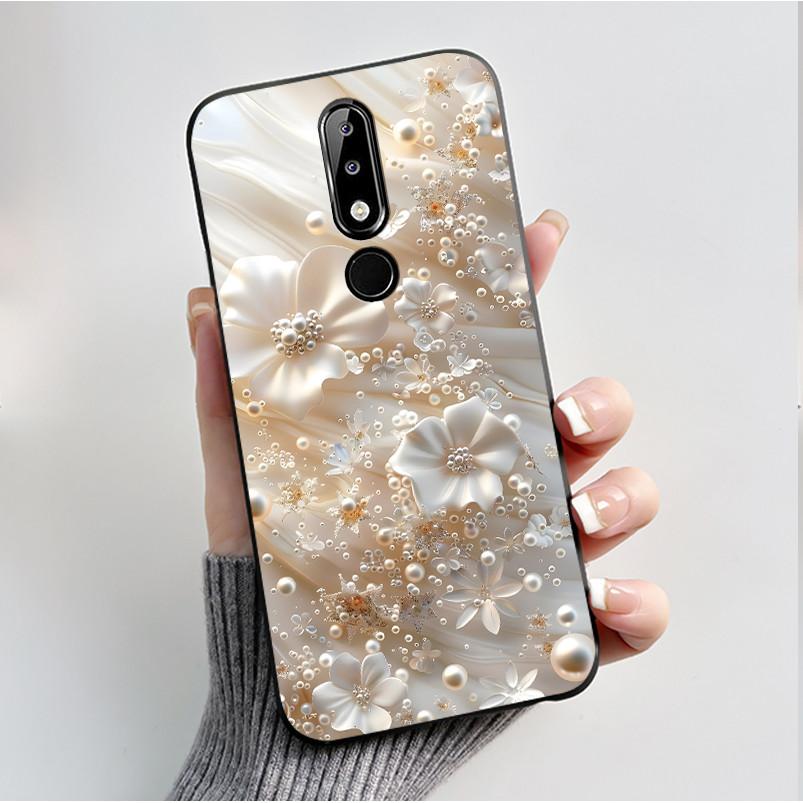 Silicone Case For Nokia X5 X6 5.1 Plus 6.1 Plus Phone Case Luxury Fashion Butterfly Flowers Soft Slim Black Jelly Cover Casing