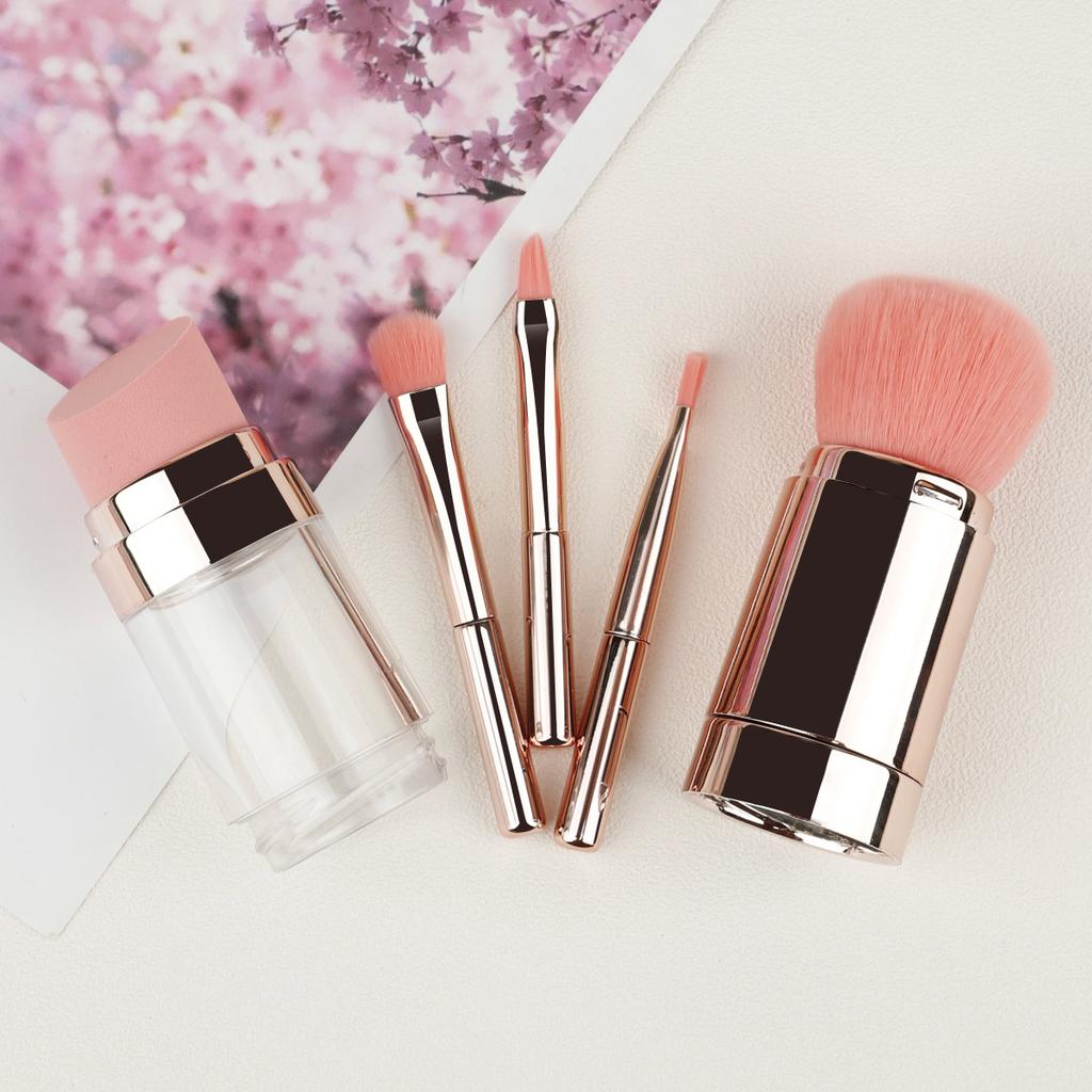 Travel Portable 5 Makeup Brush Set Removable 5-in-1 Loose Powder Brush Eyeshadow Brush Beauty Tool Explosion