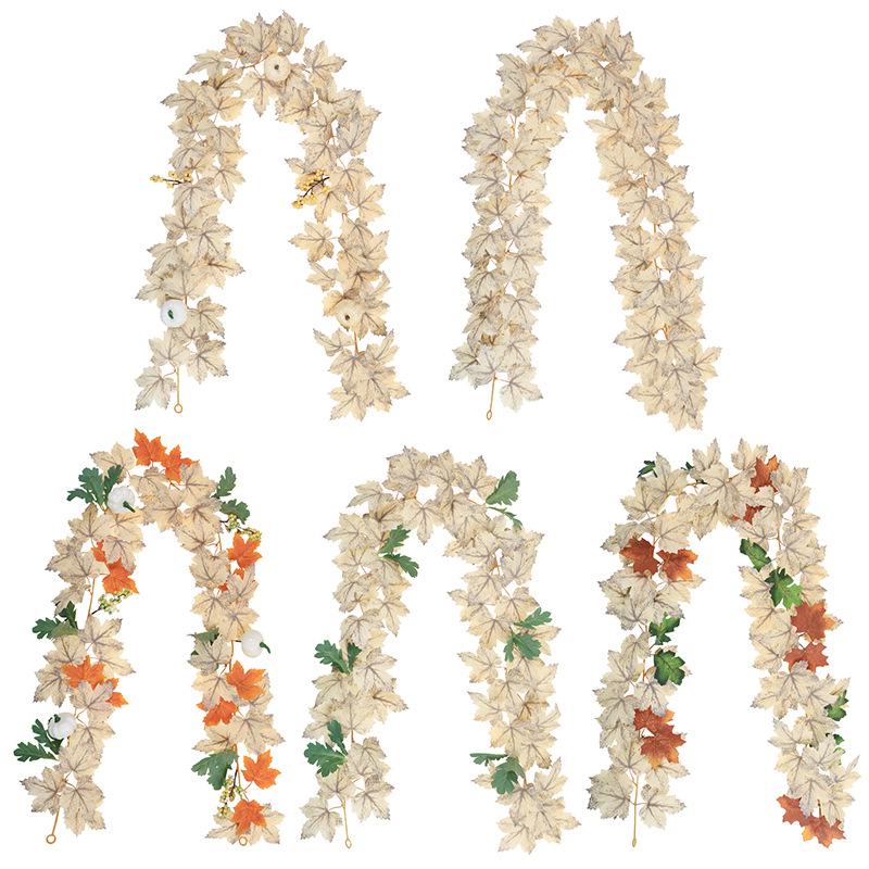 Artificial Maple Leaf Vine for Autumn Harvest Festival & Thanksgiving Decorations