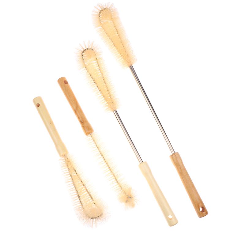 Kitchen Cleaning Tools Drink Bottles Glass Scrubbers Cleaning Brush Wooden Bottle Cleaning Brush With Long Handle