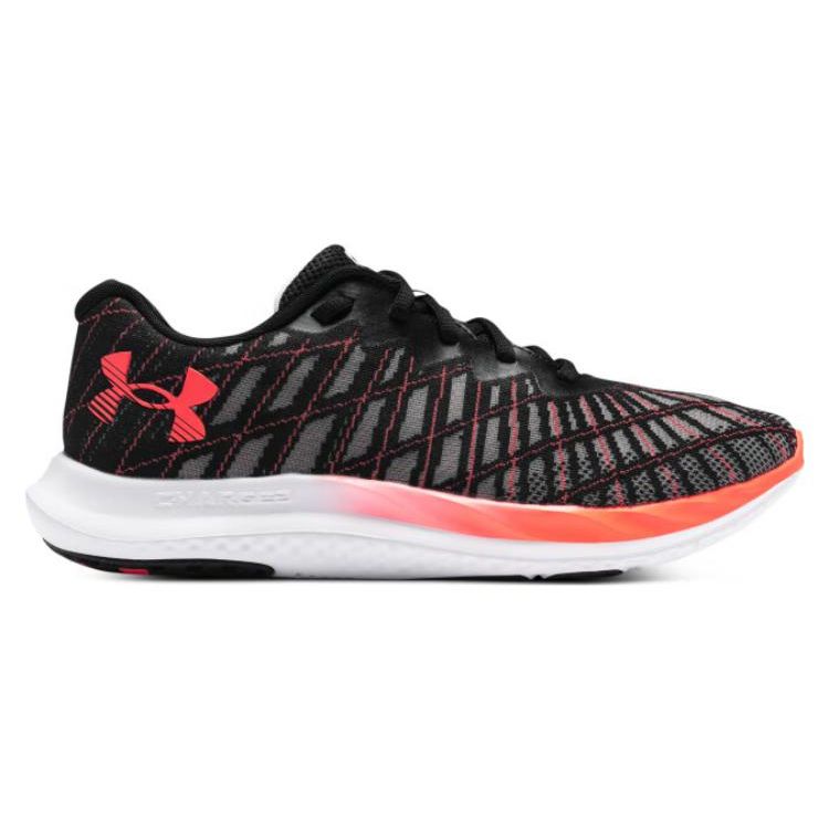 Under Armour Charged Breeze 2 Comfortable Fabric Low-Top Running Shoes Women Sneaker Black Red 3026142-002