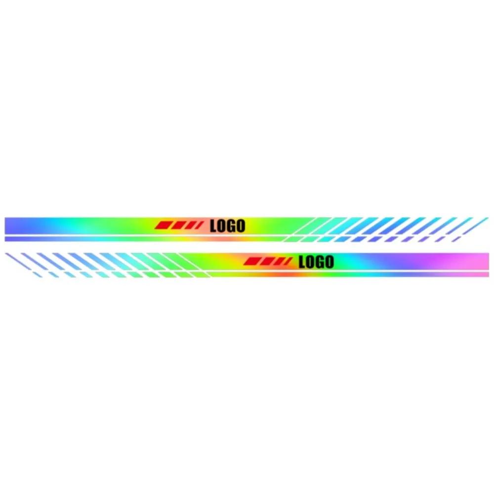 2-Piece Set of Reflective Body Decals: Vinyl Side Skirt Stripe Decals for Mitsubishi Outlander, Pajero, Lancer EX, ASX, Galant,