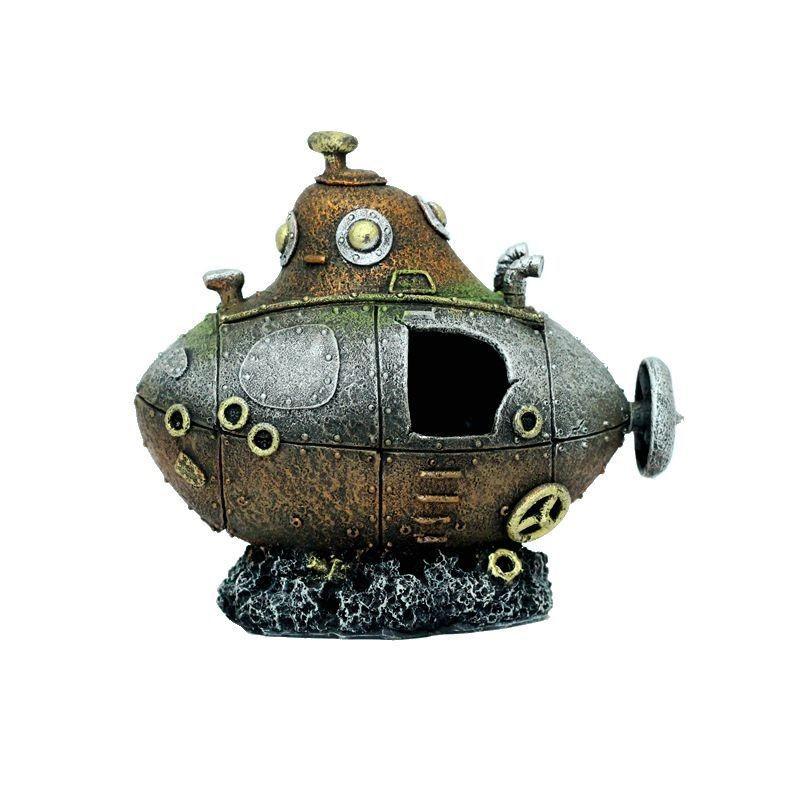Fish Tank Fish Hiding House Resin Submarine Decoration Ornaments Landscape Submarine Breeding Tank Aquarium Supplies