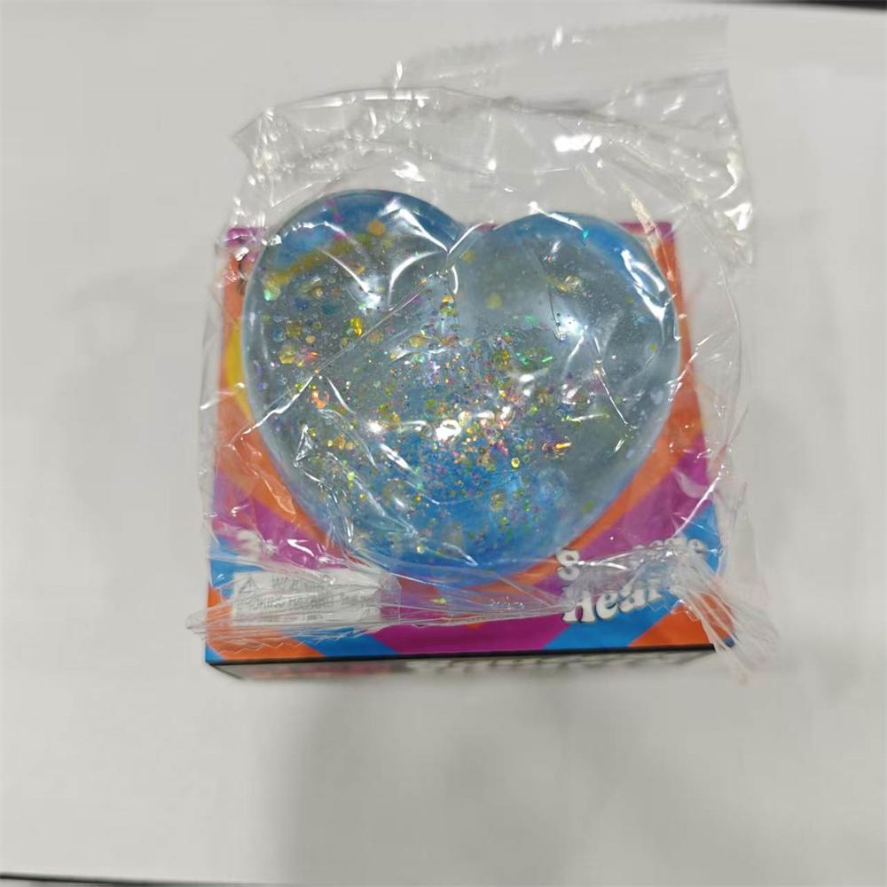 Jucărie de strâns NeeDoh în formă de inimă, Jucărie Fidget cu sclipici pentru ameliorarea stresului, Moale din TPR Squishy pentru Copii Adulți Cadou pentru Ameliorarea Anxietății