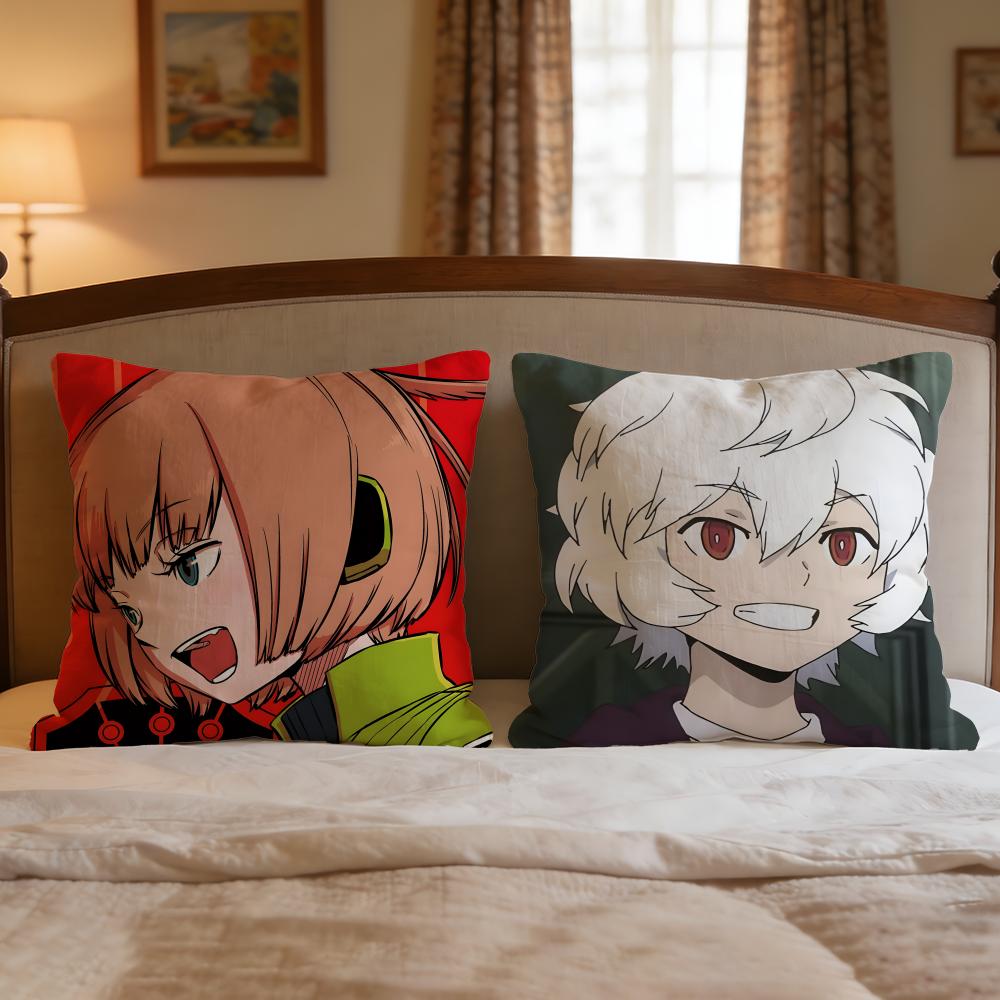 Anime World Trigger Cushion Cover 1Pcs Decorative Covers Soft Cushion Case For Sofa Couch Decor 40X40 45X45 Pillowcases