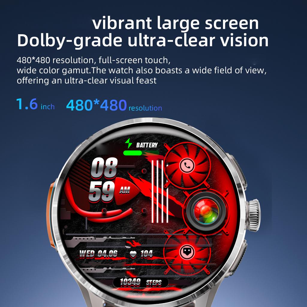 4G LTE Smart Watch with 1.6 Touch Screen HD Display, Pull Out Rotating Camera, NFC Access Control, Long Battery Life,