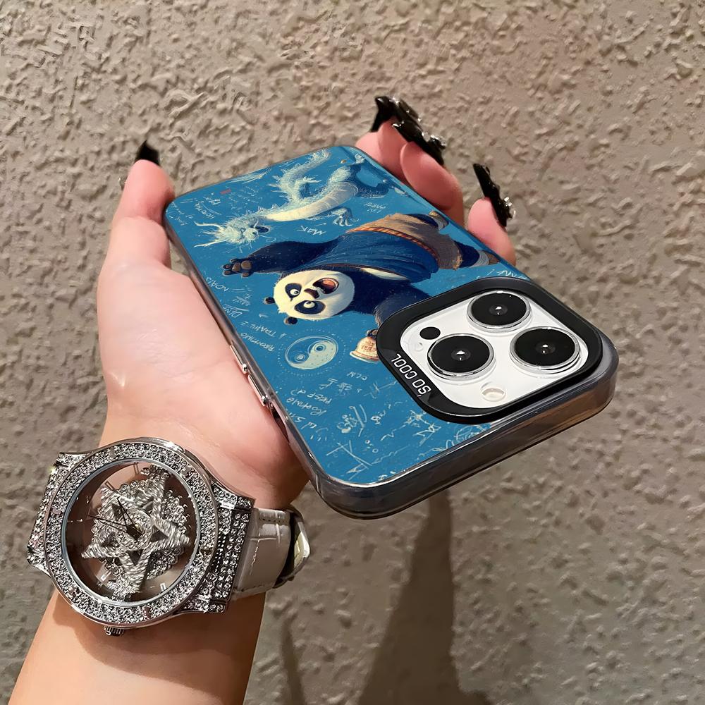 Kung Fu P-PandaES Phone Case Matte Colored Silver For Iphone 17 Air 16 15 14 Pro 13 12 Plus 11 7 8 Max Luxury Cover