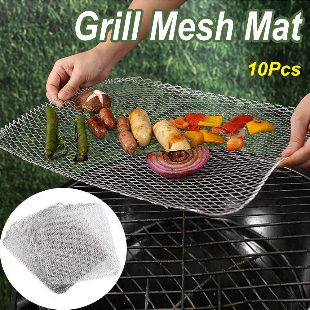 10 KS Čtvercová síťka na vaření jídla Zesílená jednorázová BBQ podložka Kempingový gril