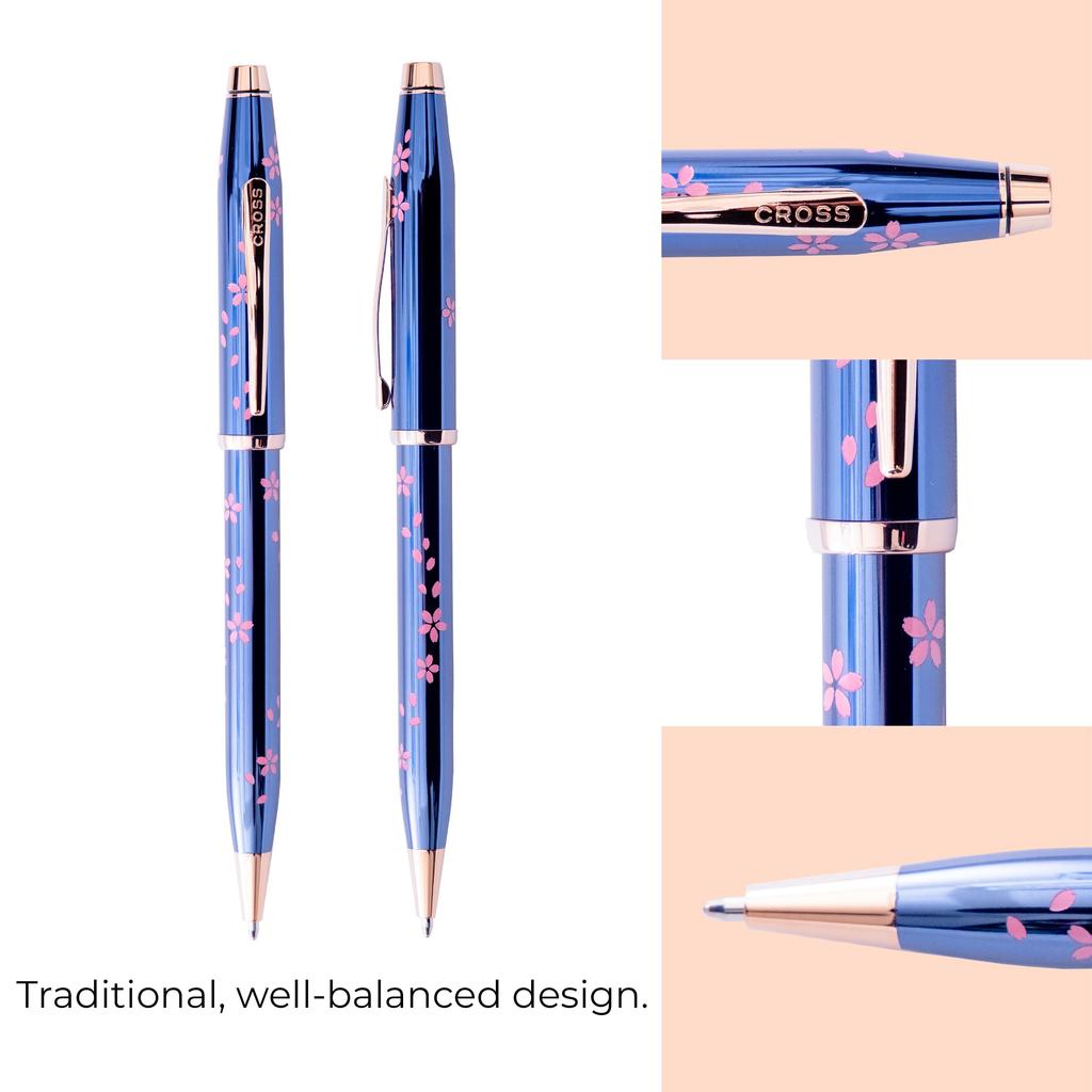 Cross Sakura Collection Century II YOZAKURA Ballpoint Translucent Cobalt Limited Officially Imported Oil-Based Pen, Blue, AT0082-163, Edition,