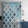 Retro Abstract Paint Mottled Moroccan Blue-Green Window Tulle Curtains for Living Room Hotel Luxury Decoration Sheer Curtains