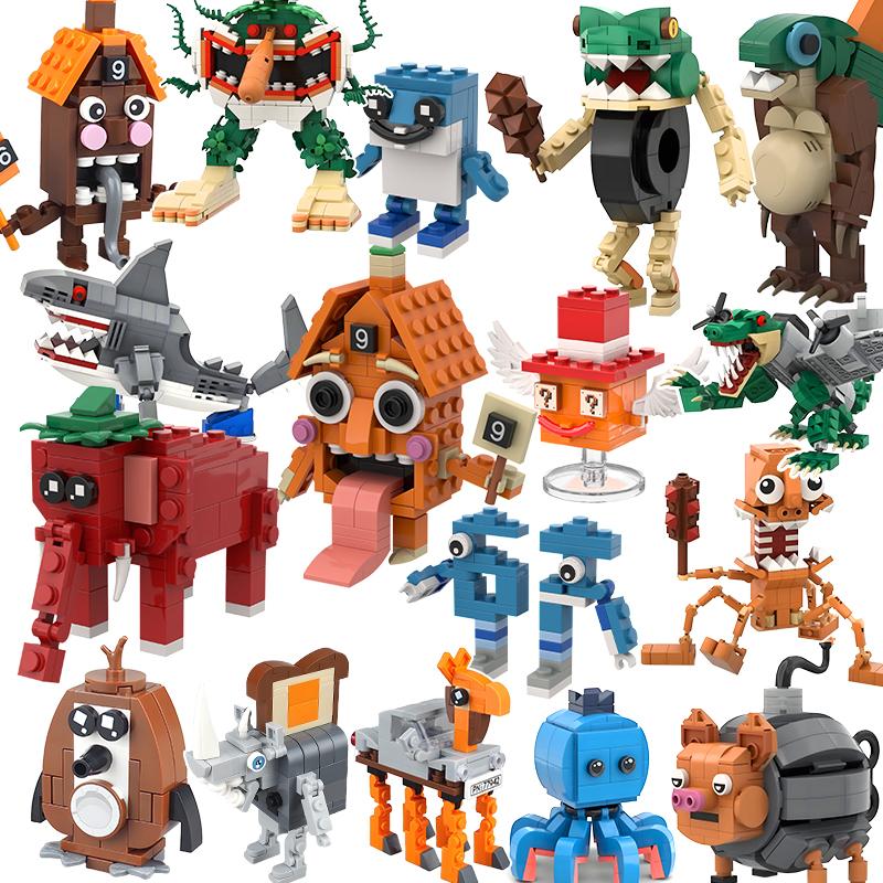 NEW Tung Tung Sahur Brainrot Animals Building Blocks Tralalelo Tralala Shark Bricks Toy Collectible Xmas Birthday Gift