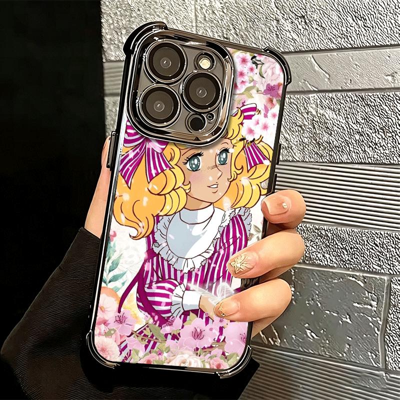 Anime Candy Candy Plating Phone Case For Iphone 16 17 Pro Max Air 16E 14 15 Plus 12 13 Mini Anti-Fall Airabag Cover