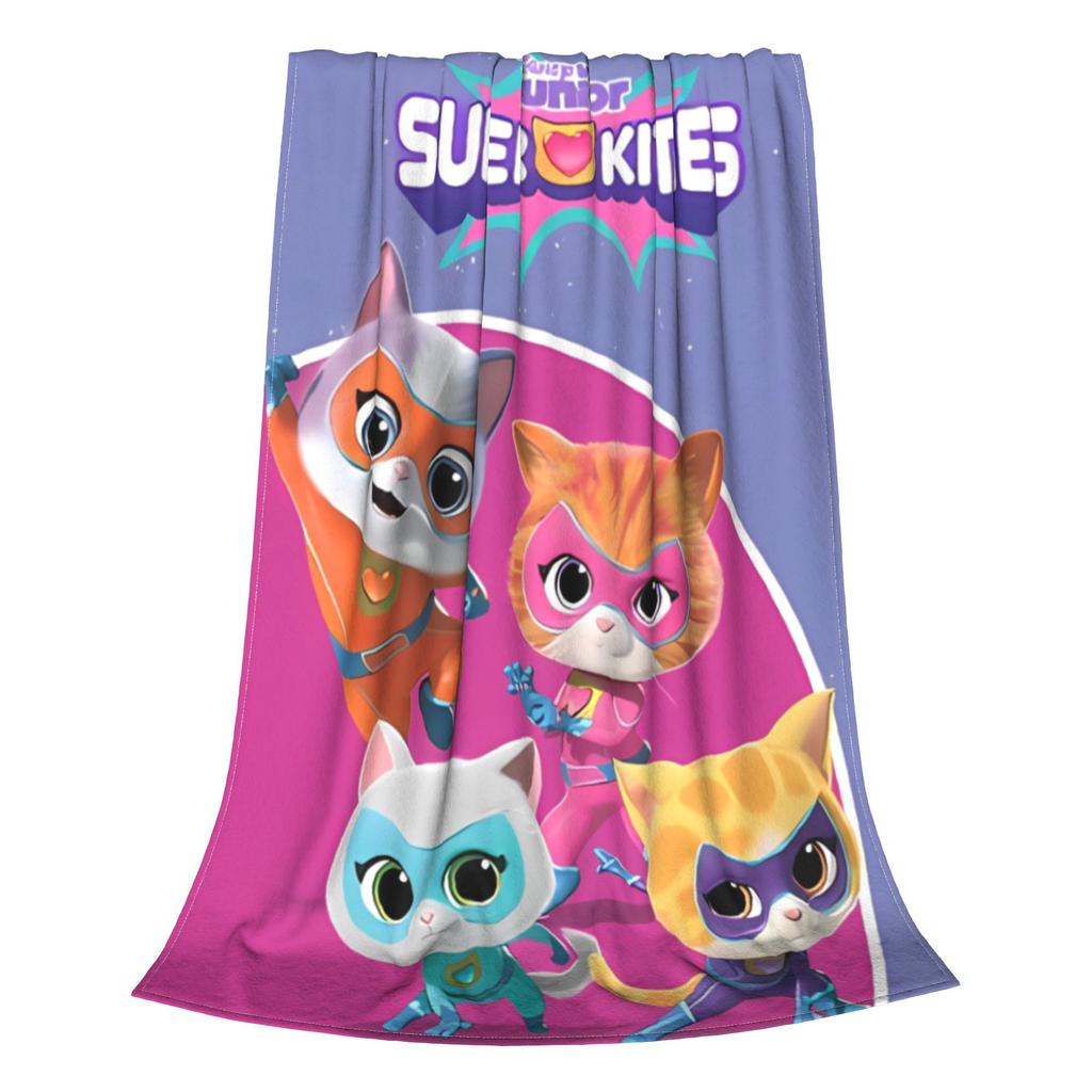 Super Kitties Cats Charged Ginger Blankets Velvet Spring/Autumn Battle Adventures Multifunction Ultra-Soft Throw Blankets Car