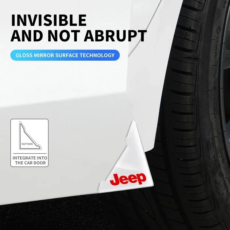2Pcs Transparent Car Door Corner Cover Anti-Scratch Protection Sticker For Jeep Renegade Wrangler JL JK Gladiator Grand Compass AKU1