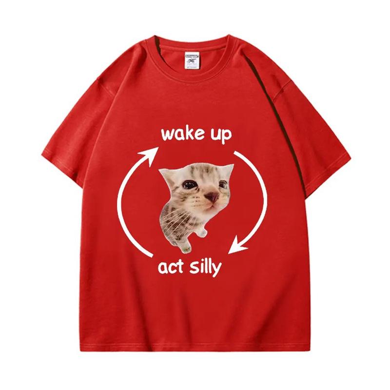 Wake Up & Act Silly: Crying Banana Cat Meme T-shirt