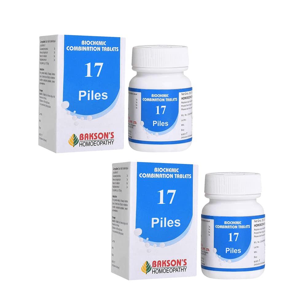 

Dr. Bakshi s BAKSON S HOMOEOPATHY Biochemic Combination Tablets 250 Units X Pack of 2 for Piles Relief